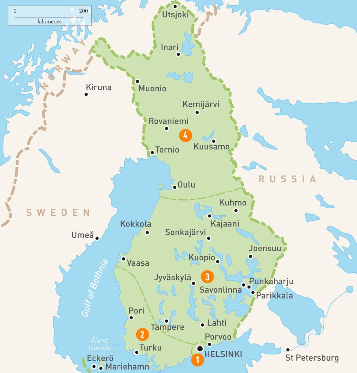Карта на Финска езера