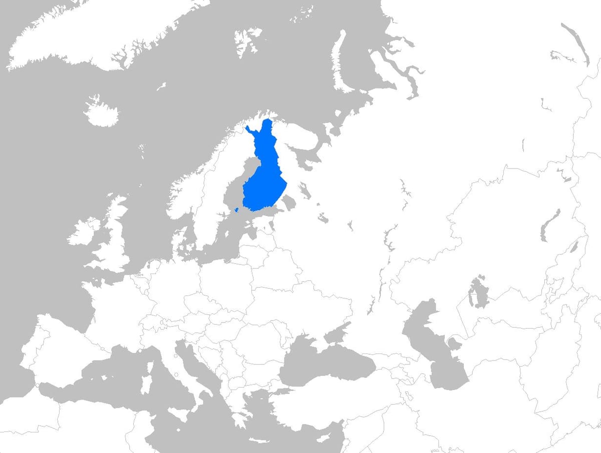 Финска на мапата на европа