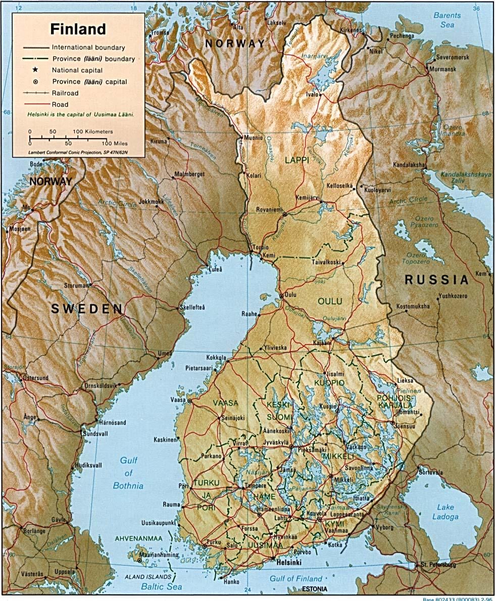 Карта на Финска топографски