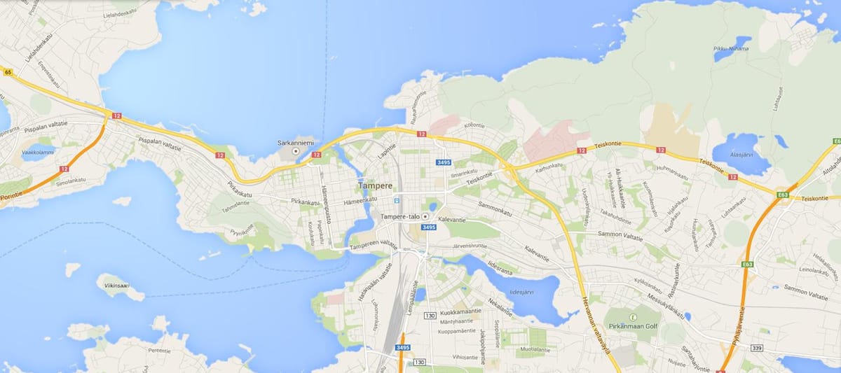 Карта на tampere Финска