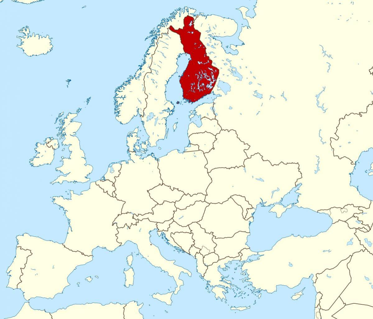 мапата на светот покажува Финска