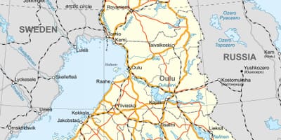 Карта на Финска политички