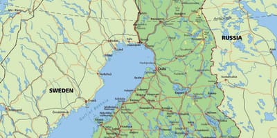 Карта на арктикот круг Финска