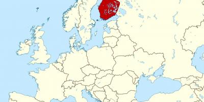 Мапата на светот покажува Финска
